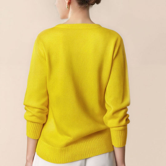 Damen Pullover mit V-Ausschnitt und strukturierter Optik EB