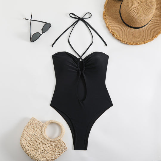 Damen Trendiger Einteiler Badeanzug mit verspieltem Cut-Out EB