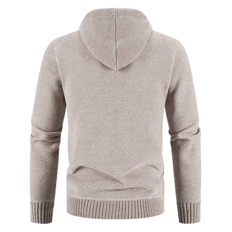 Herren Strickjacke mit Kapuze und strukturiertem Design EB