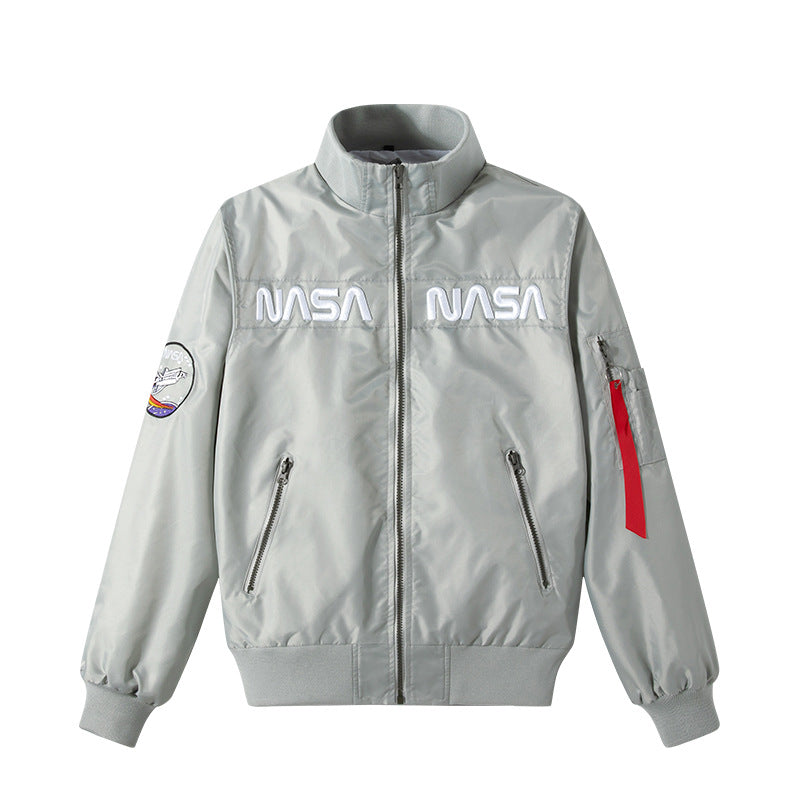 Men's  NASA embroidered chest-panel technical flight jacket EB