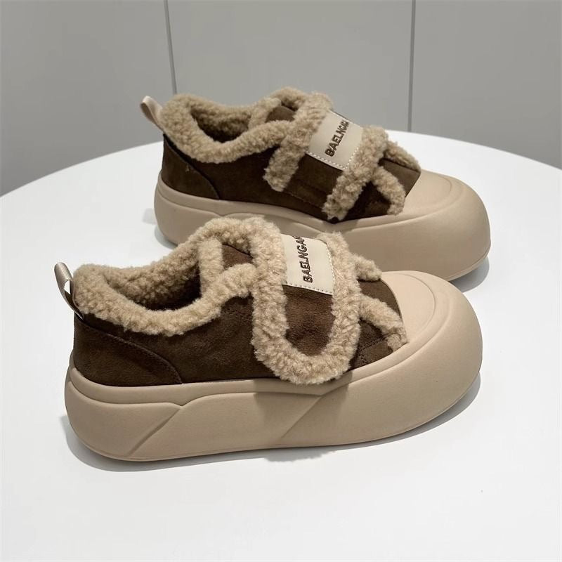 Damen Fleecegefütterte Sneakers mit sportlichem Design und rutschfester Sohle EB