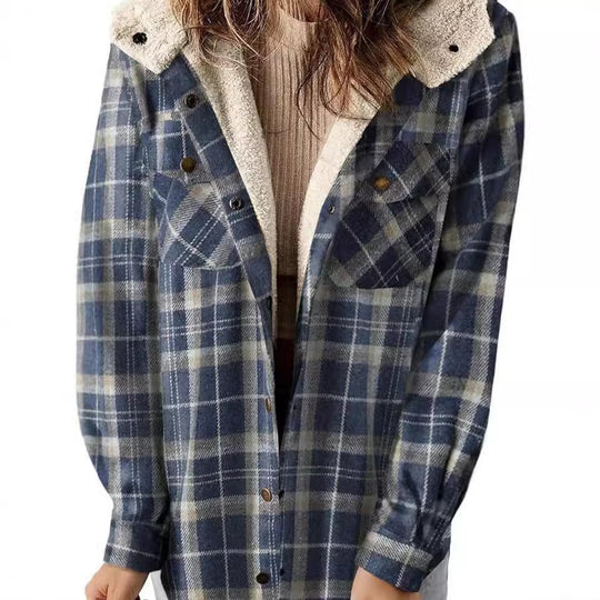 Damen Flanelljacke mit Fleecefutter EB