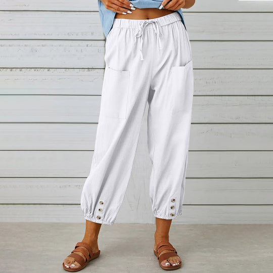 Damen Freizeithose mit elastischem Bund und praktischen Taschen EB