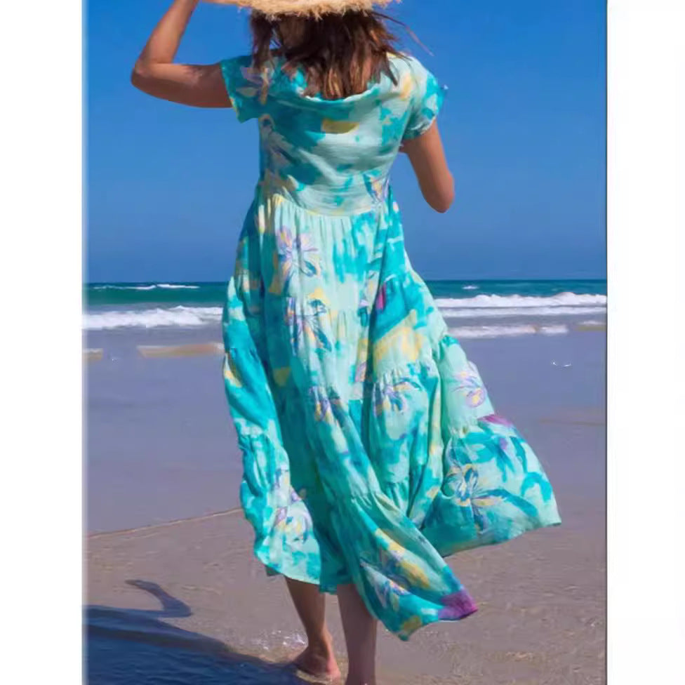 Damen maxikleid mit traumhaften Blumendruck EB