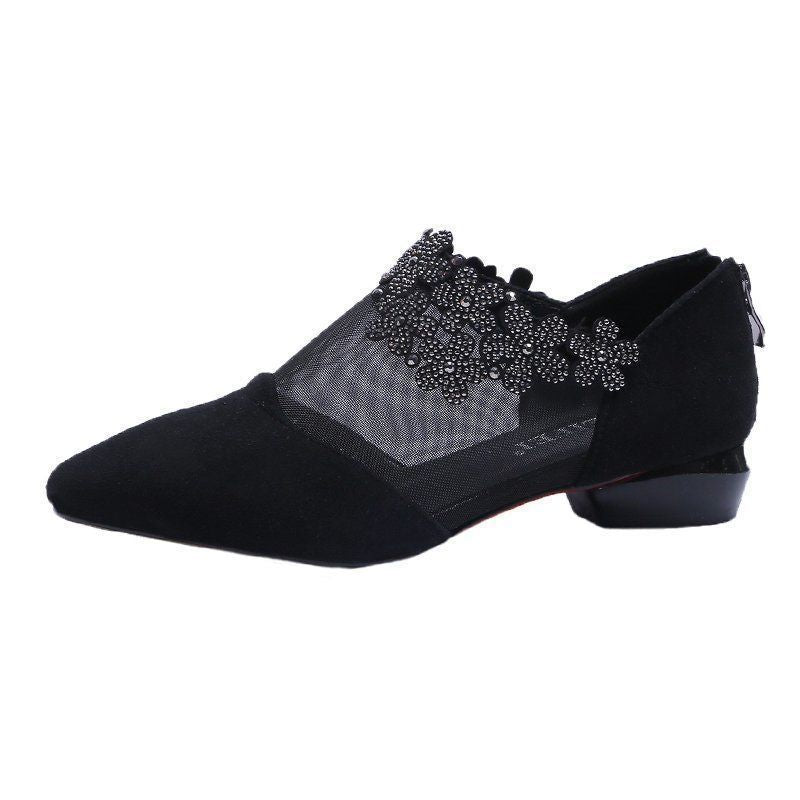 Damen Elegante und femininen Ballerinas mit einzigartiger Blütenverzierung EB