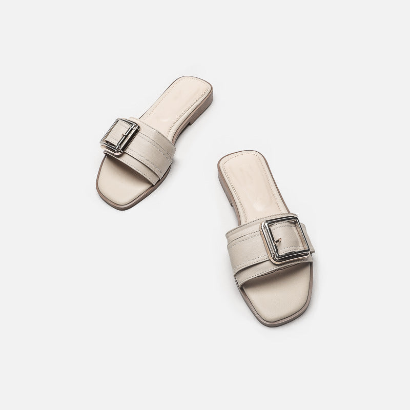 Damen modische Riemensandalen mit dekorativer Schnalle EB