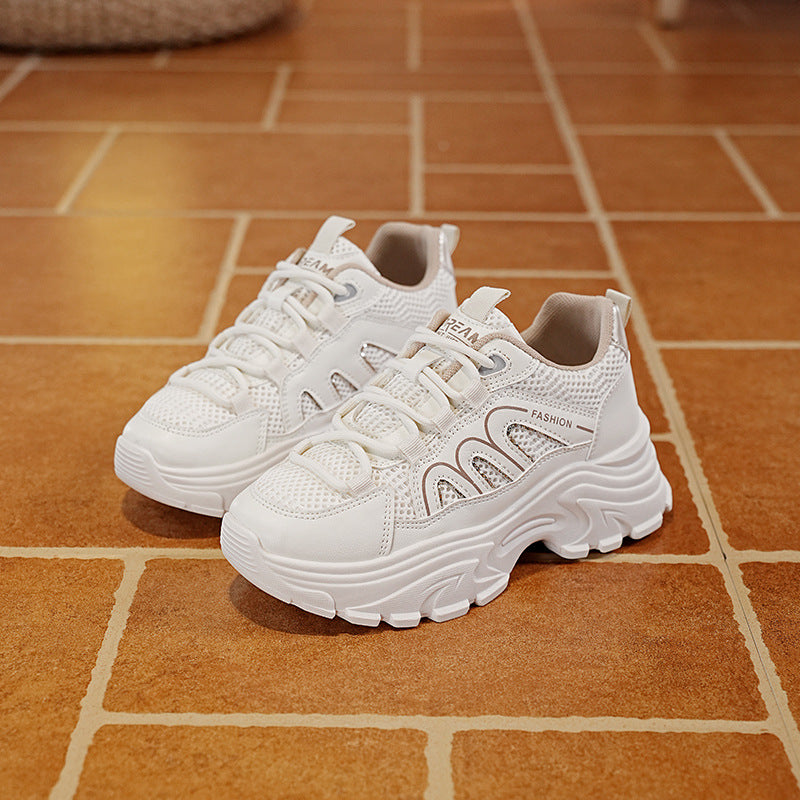 Damen Sportliche Chunky Sneakers mit atmungsaktiver Oberflächenstruktur EB