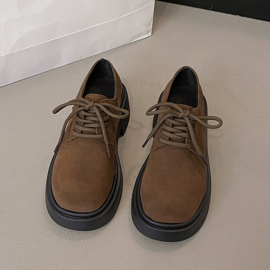 Damen Bequeme Schnürschuhe aus Wildleder mit rutschfester Sohle EB