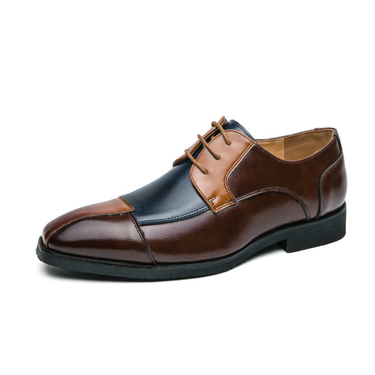 Herren Elegante Schnürschuhe mit zweifarbiger Lederoptik EB