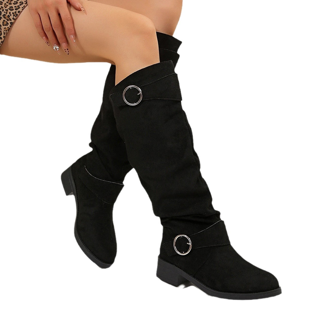 Damen modische Overknee-Stiefel aus Wildleder EB
