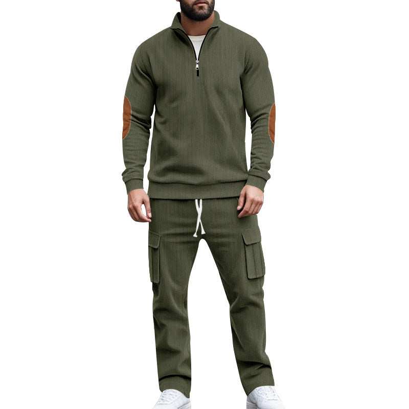 Herren sportliches Freizeitset mit Reißverschluss und praktischen Taschen EB