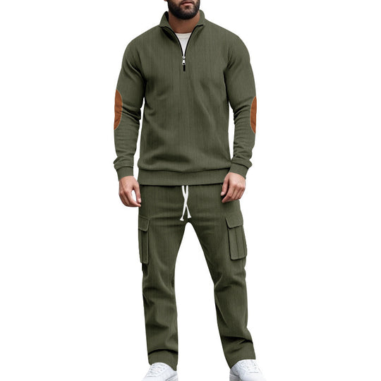 Herren sportliches Freizeitset mit Reißverschluss und praktischen Taschen EB