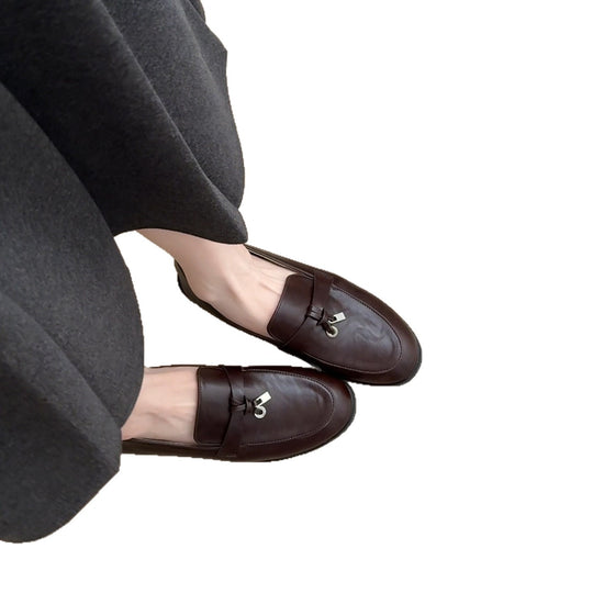 Damen elegante Mokassins mit modischer Schnalle EB