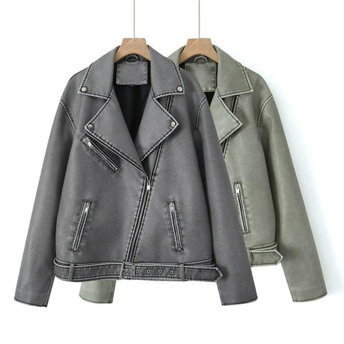 Damen Bikerjacke im Vintage-Stil EB