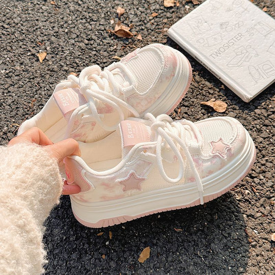 Damen Sneakers mit modischem Sternen-Motiv und komfortabler Sohle EB