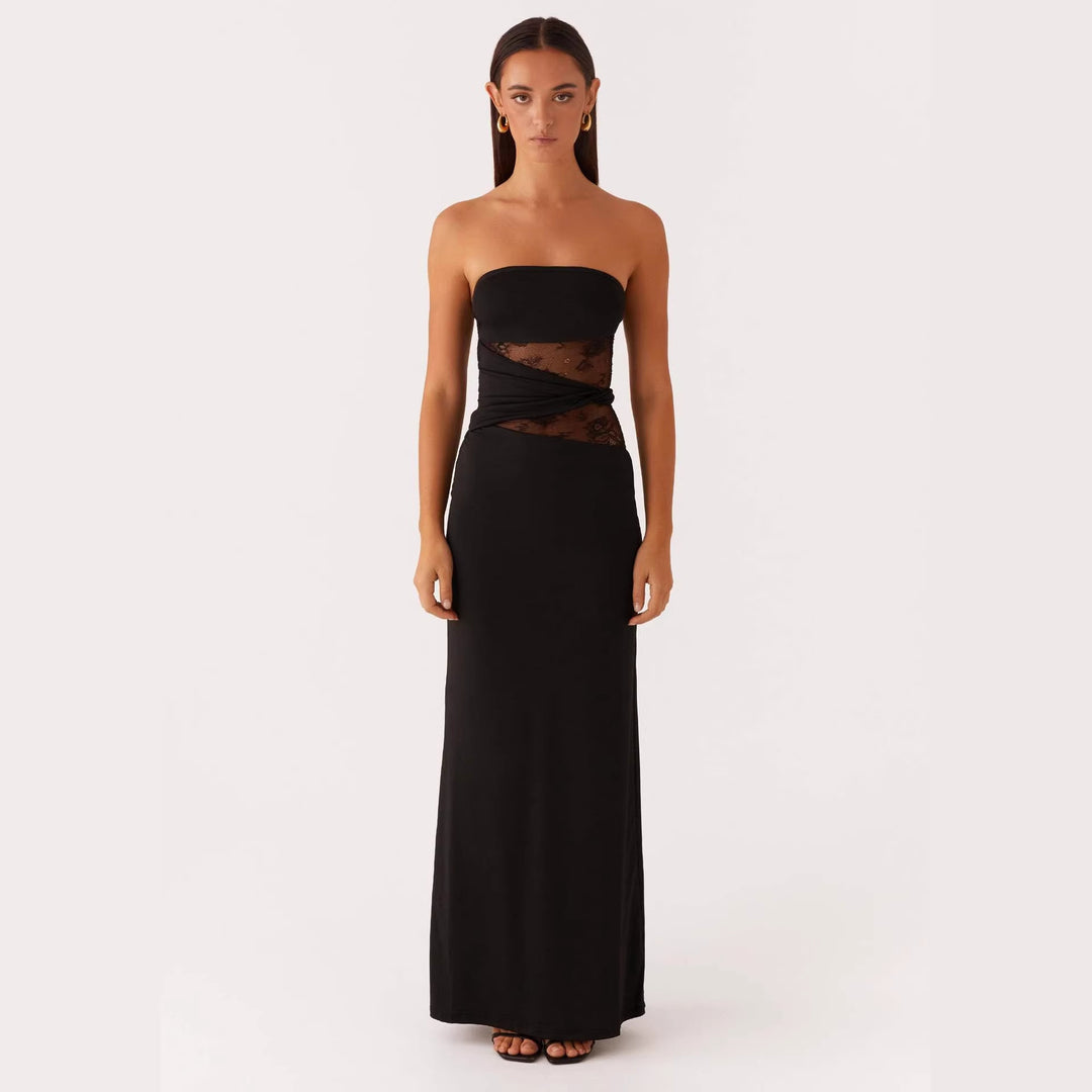 Damen Elegantes Minikleid mit verführerischem Spitzenoberteil und figurbetontem Schnitt EB