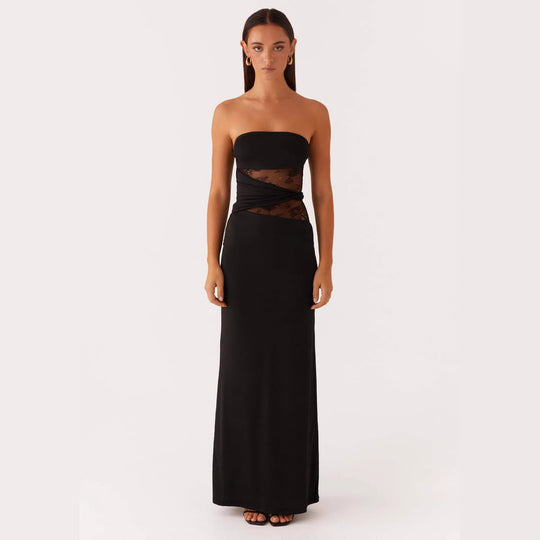 Damen Elegantes Minikleid mit verführerischem Spitzenoberteil und figurbetontem Schnitt EB