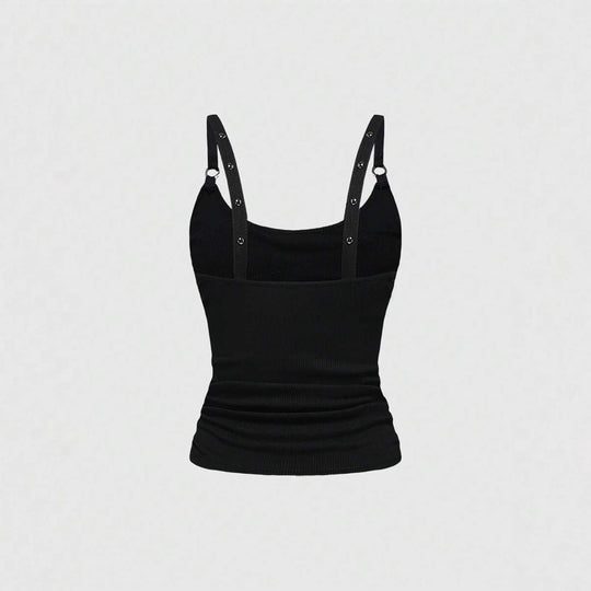 Damen Raffiniertes Top mit Elastananteil und funkelnden Details EB