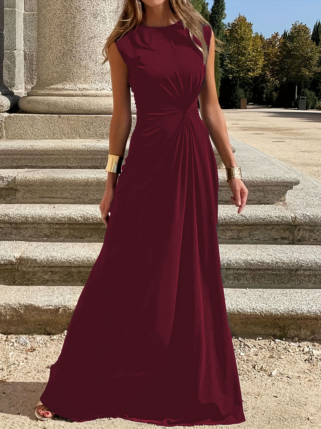 Damen Maxikleid mit elegantem Wickeldesign und schmeichelndem Schnitt EB