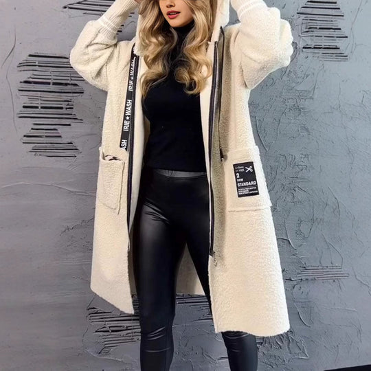 Damen Kuschelige Teddyjacke mit praktischen Taschen EB