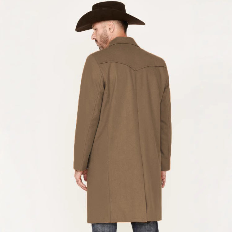 Herren eleganter langärmliger Übercoat mit modernen Akzenten EB