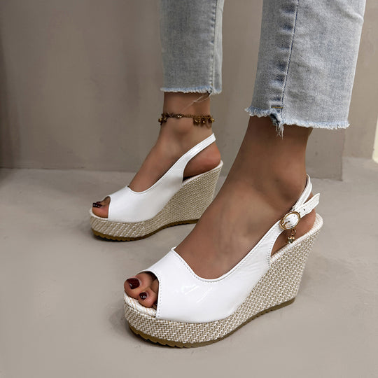 Damen Wedge-Pantoletten mit dekorativem Riemendesign und komfortabler Sohle EB
