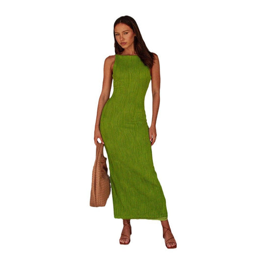 Damen Langarm Maxikleid mit elegantem Rippstrickmuster und körpernahem Schnitt EB