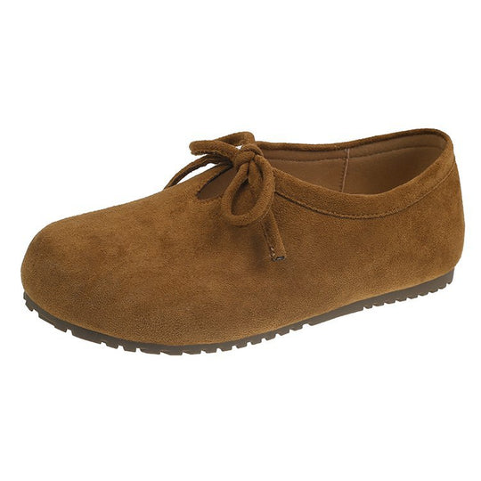 Damen bequeme Filzschuhe mit dekorativem Schnürdetail EB