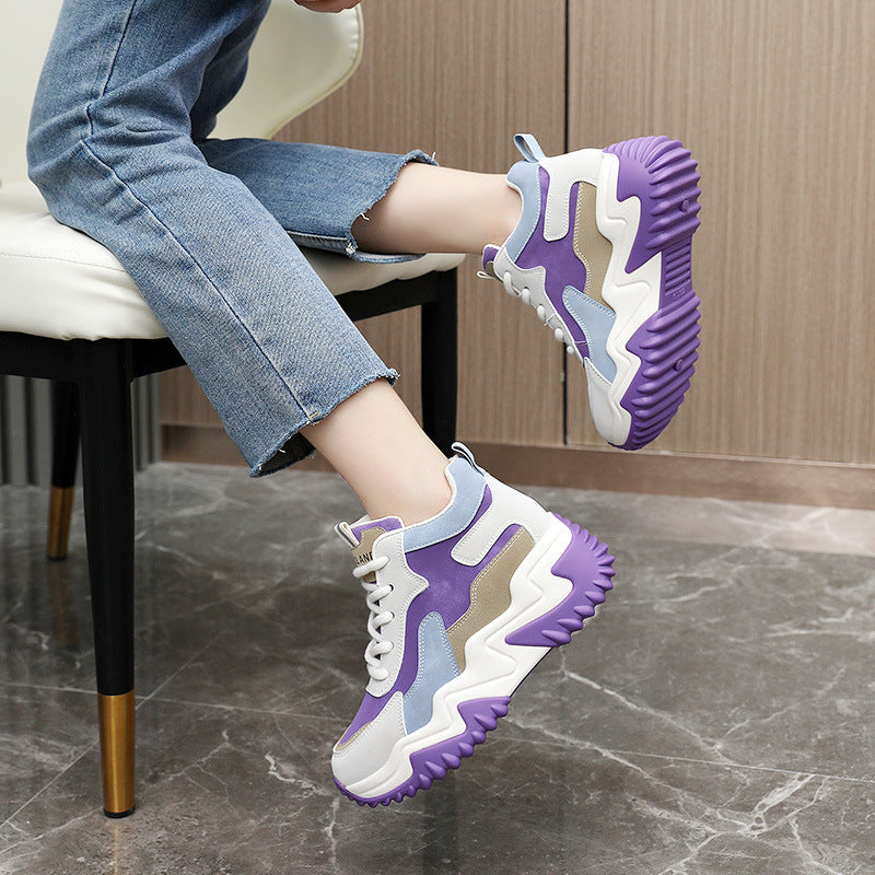 Damen Sportliche Chunky Sneakers mit atmungsaktivem Obermaterial und rutschfester Sohle EB