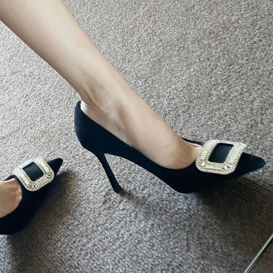 Damen elegante High Heel Pumps mit glamourösem Strassakzent EB