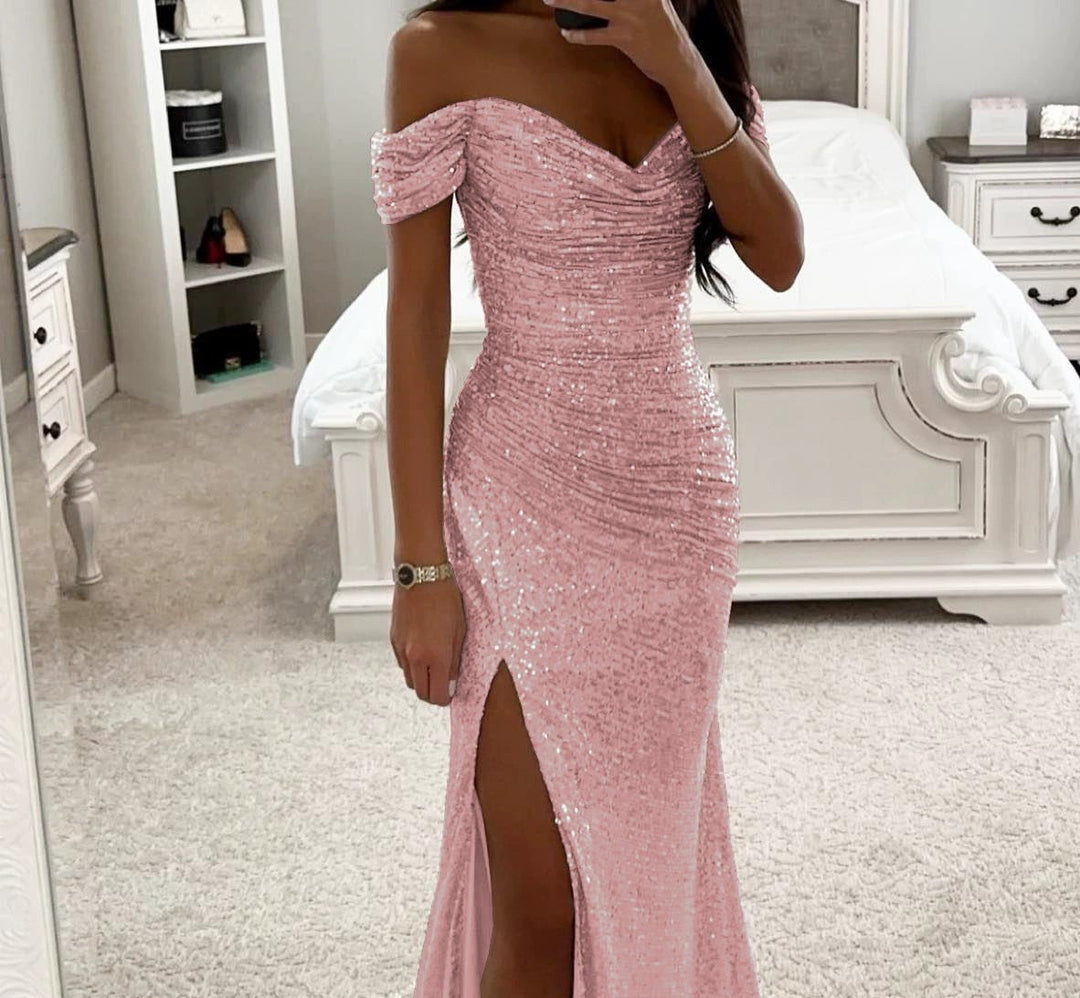Damen Abendkleid mit schimmernden Pailletten EB