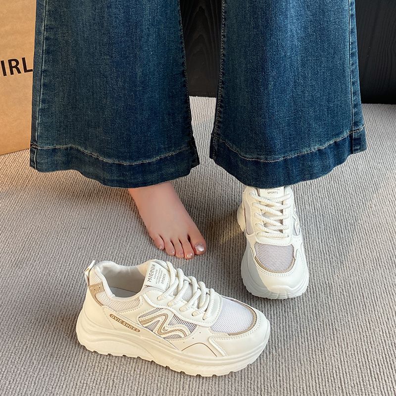Damen Sportliche Chunky Sneakers mit atmungsaktivem Obermaterial und robustem Profil EB