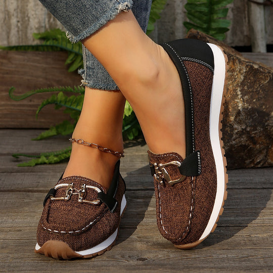 Damen Slipper-Loafer mit gepolstertem Komfortfußbett und rutschfester Profilsohle EB