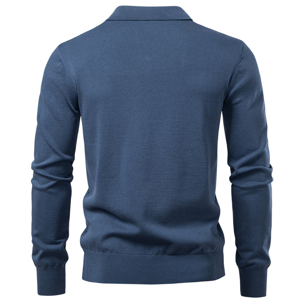 Herren Pullover mit V-Ausschnitt und strukturiertem Design EB