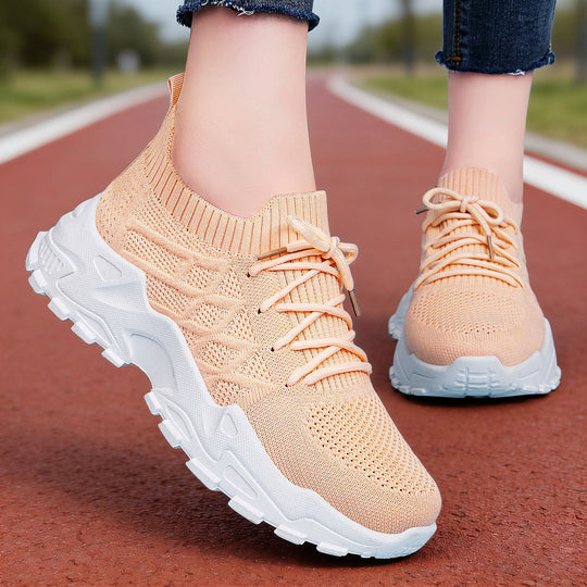 Damen Luftige High-Performance Laufschuhe mit elastischem Strickdesign EB