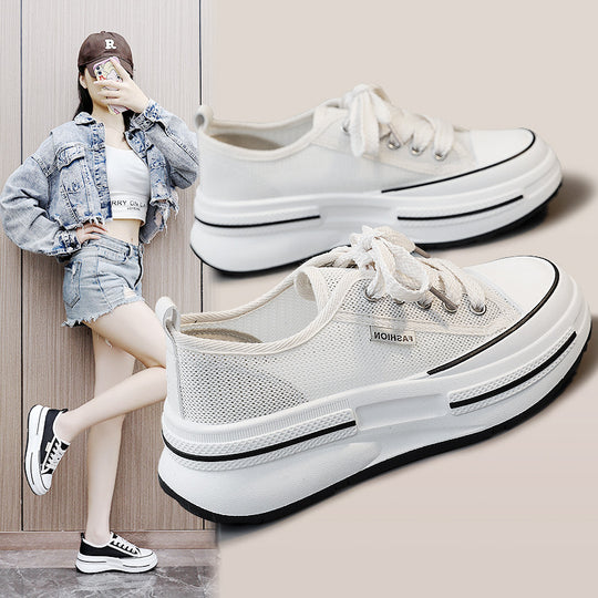 Damen Sportliche Sneakers mit atmungsaktiver Mesh-Oberfläche und trendigem Design EB