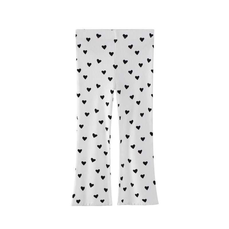 Mädchen Leggings mit herzförmigem Muster EB