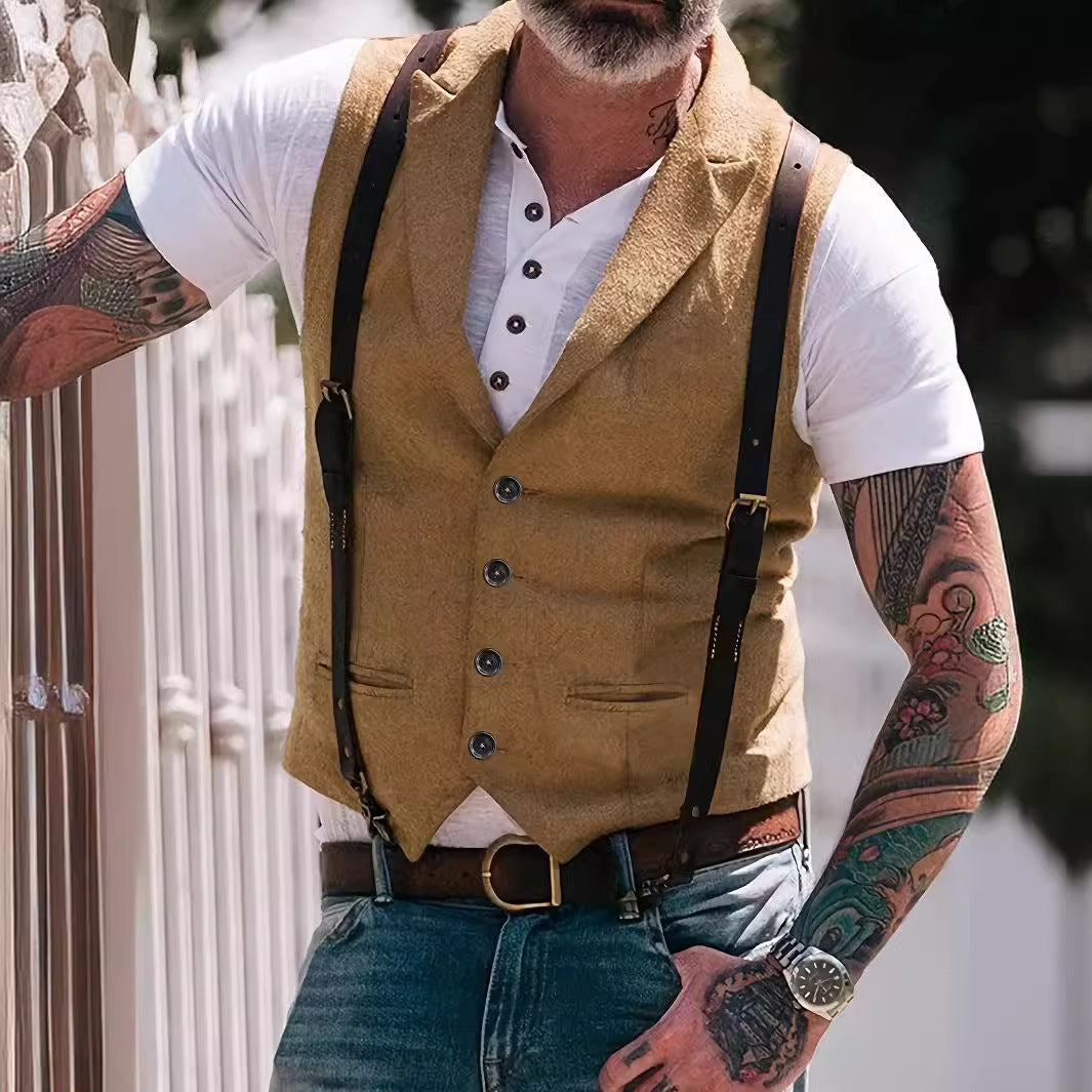 Herren elegante Weste mit praktischen Haltern EB