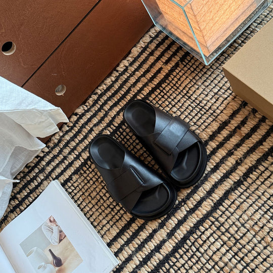 Damen Komfortable Slide-Sandalen mit anatomisch geformtem Fußbett und trendigem Riemendesign EB
