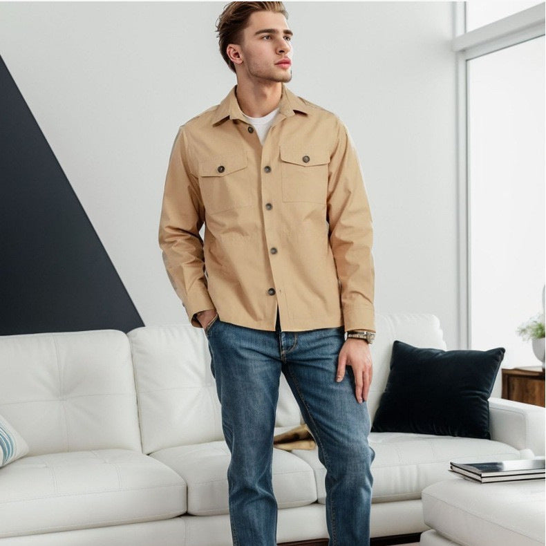 Herren modische leichtgewichtige Chore-Jacke mit praktischen Taschen EB