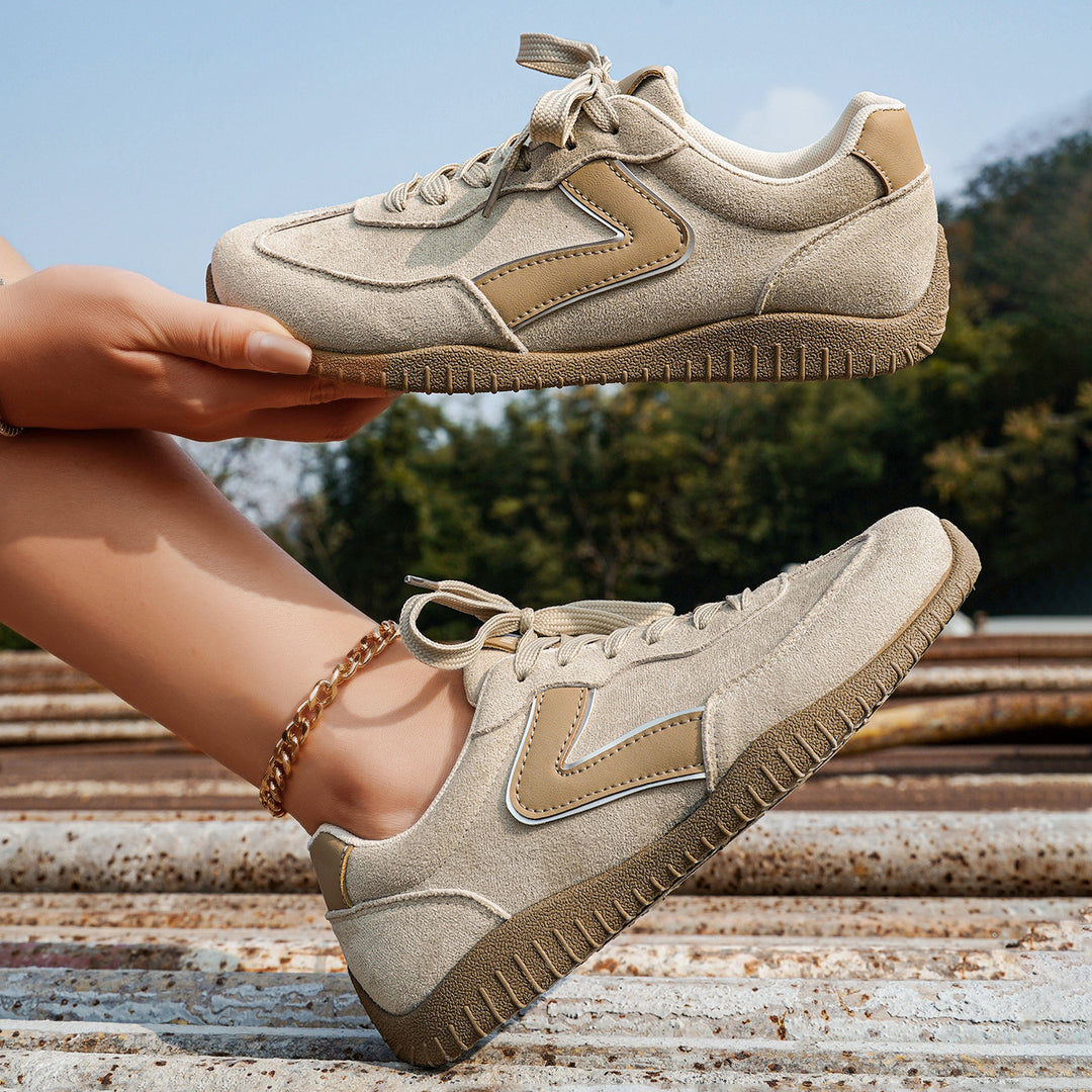 Damen Veloursleder-Optik Casual-Sneaker mit ergonomischer Komfortsohle EB