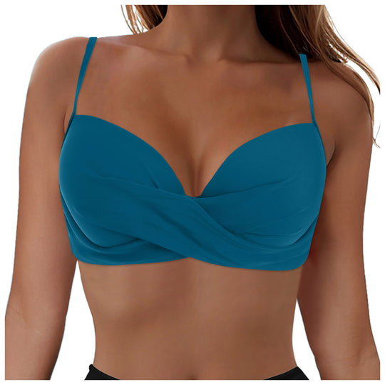 Damen Elegantes Bikinioberteil mit Wickeldesign EB