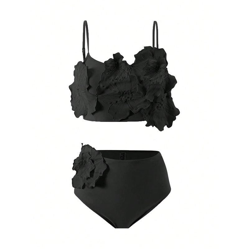 Damen Floral Bikini mit voluminösem Blüten-Design EB