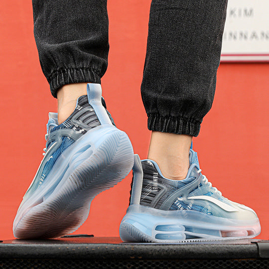 Unisex leichte Luftkissen-Sneaker mit transparentem Gradient-Obermaterial und sichtbarer Luftkammer EB