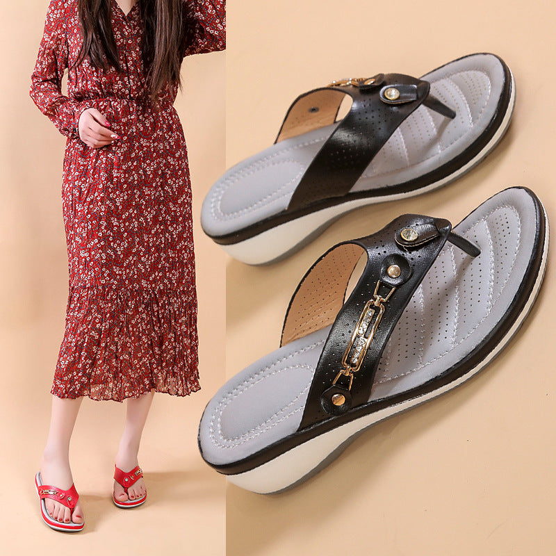 Damen Komfortable Zehentrenner-Sandalen mit ergonomischem Design EB
