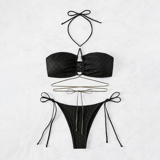 Damen Bandeau-Bikini mit raffiniertem Schnürdesign EB