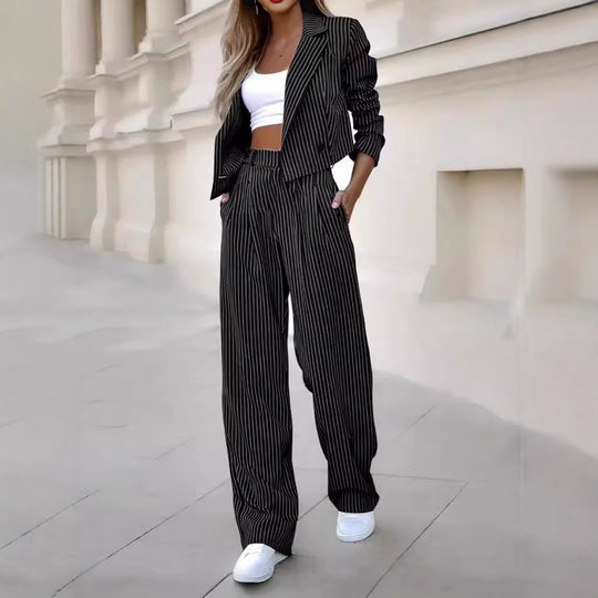 Damen Modisches Blazer- und Hosen-Set EB