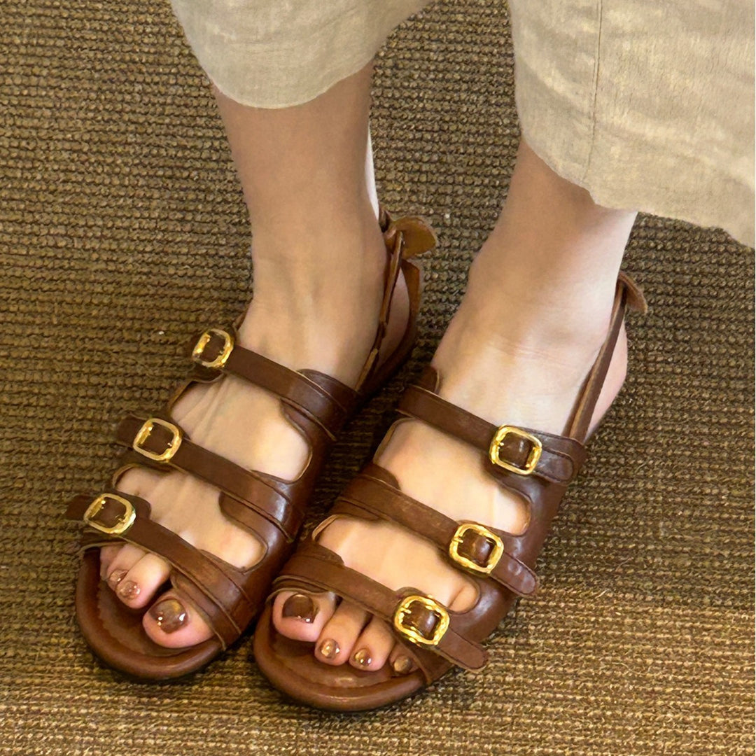 Damen Sandalen mit verstellbarem Riemchen-Design und komfortablem Fußbett EB