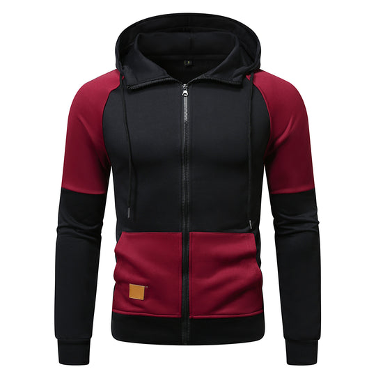 Herren sportlicher Kapuzenpullover mit einzigartigem Farbblock-Design EB