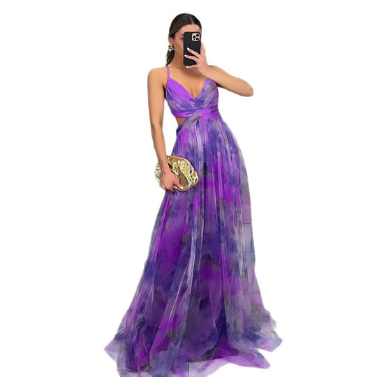 Damen Elegantes Maxikleid mit raffinierten Cut-Out-Details und fließendem Design EB